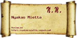 Nyakas Mietta névjegykártya
